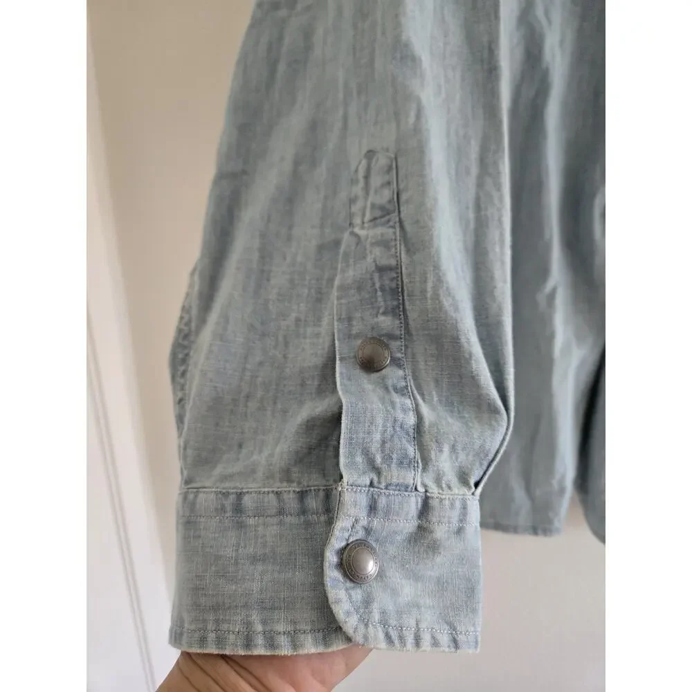 Polo Ralph Lauren Blue Chambray Shirt Jacket 3XLT Full Zip Clean Boy Old Money